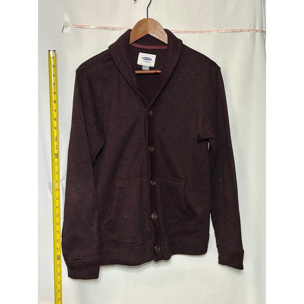 Old Navy Women's Cardigan Sweater Shawl Collar‎ Button Front Heathered Burgundy
